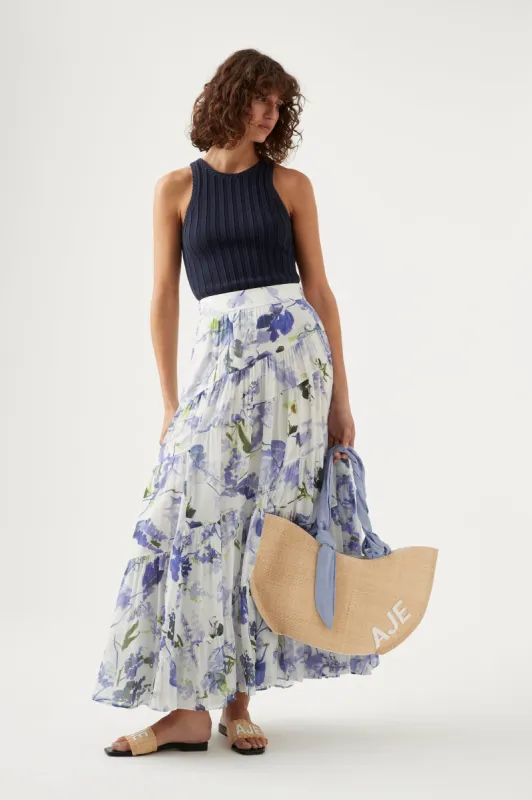 Brigitte Tiered Maxi Skirt sold by Aje