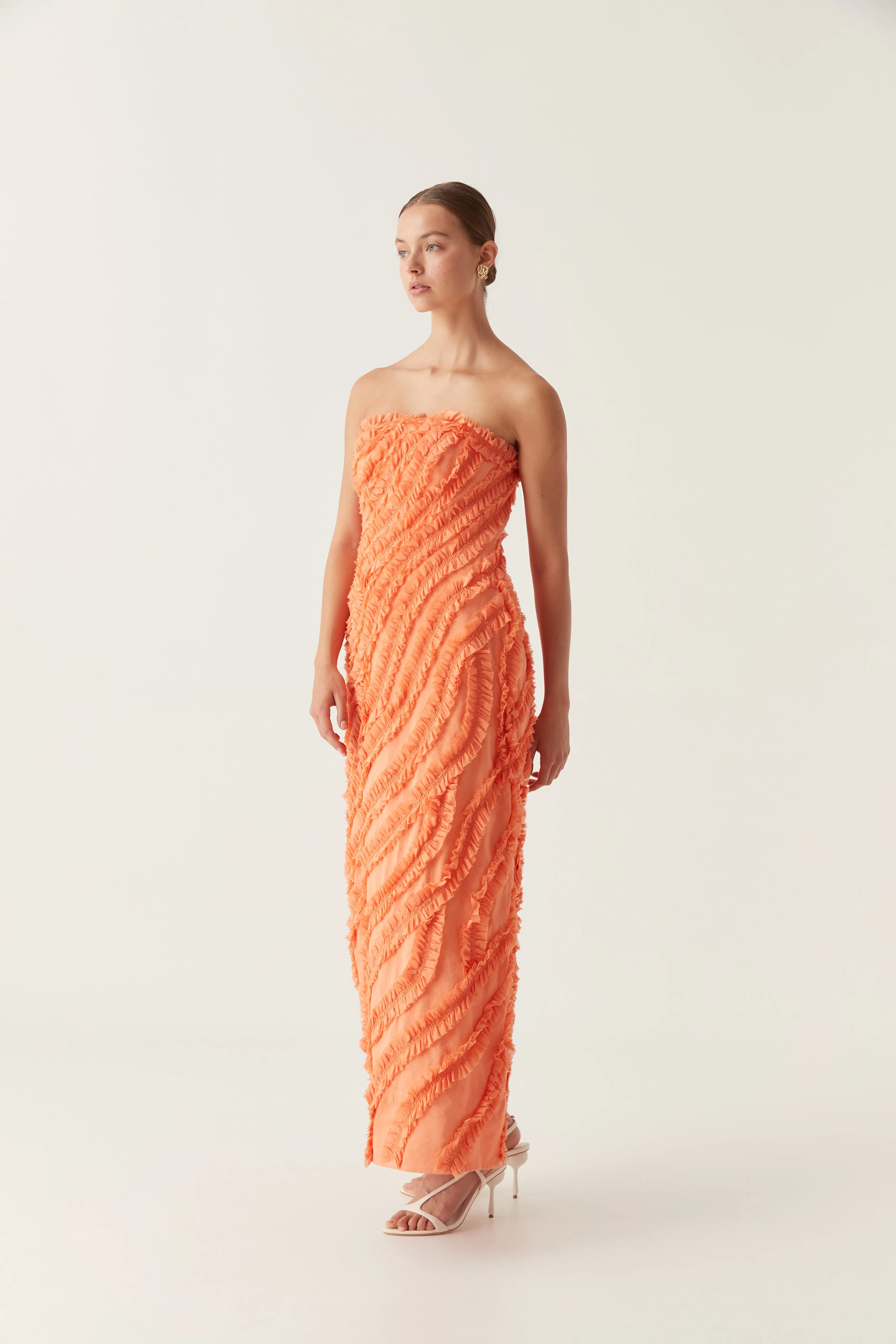 Terrene Frill Maxi Dress sold by Aje