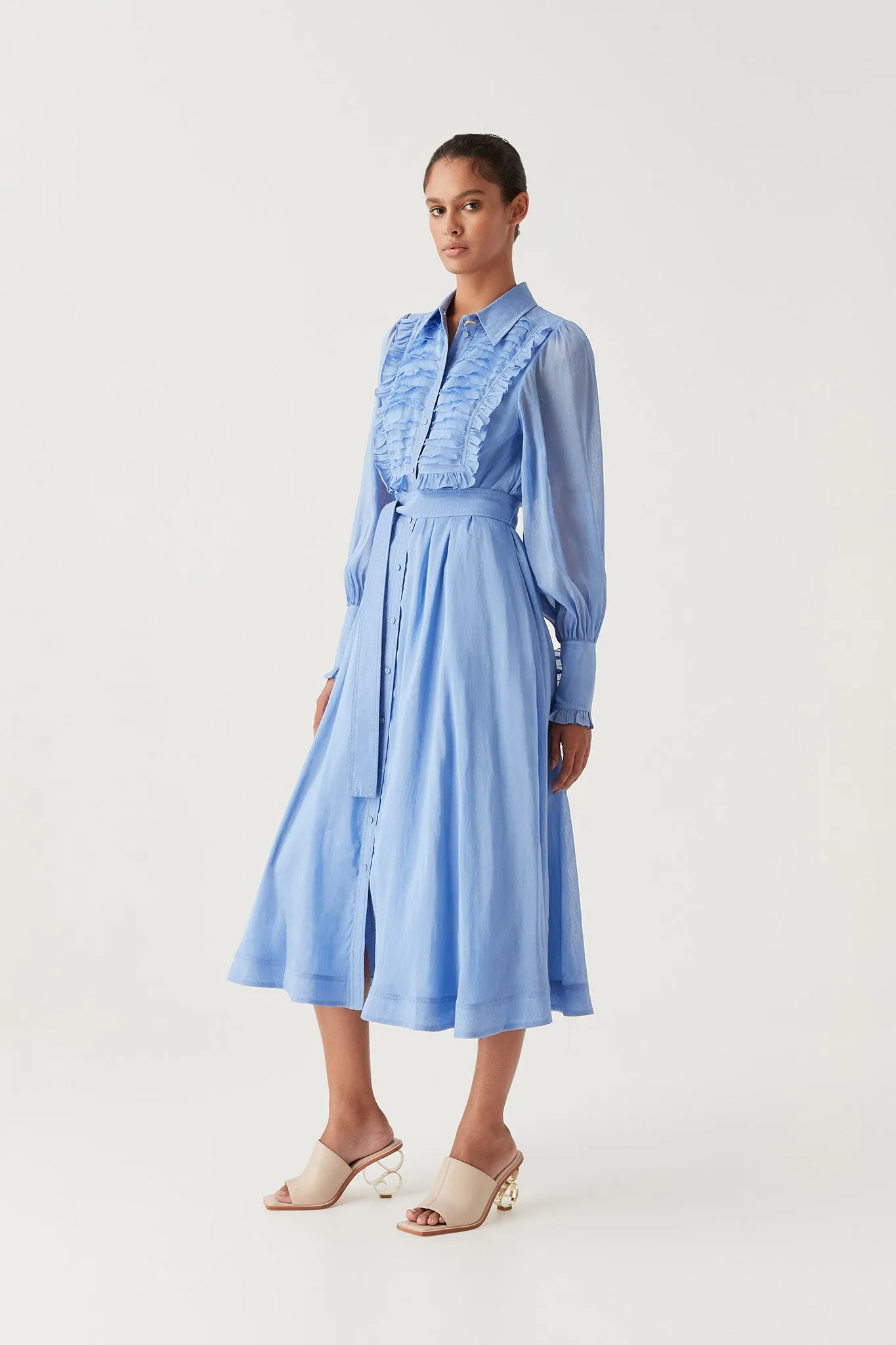 Iris Pleated Bib Midi Dress sold by Aje product image thumbnail 3