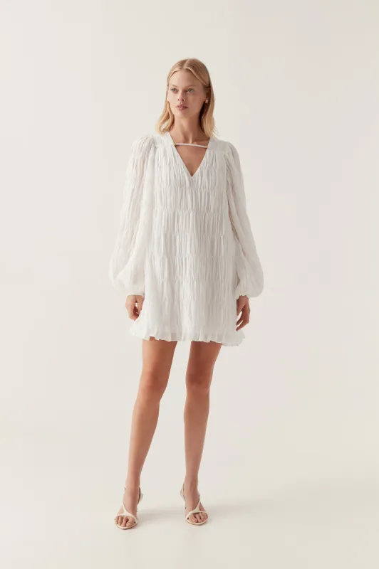 Evelina Ruched Mini Dress sold by Aje