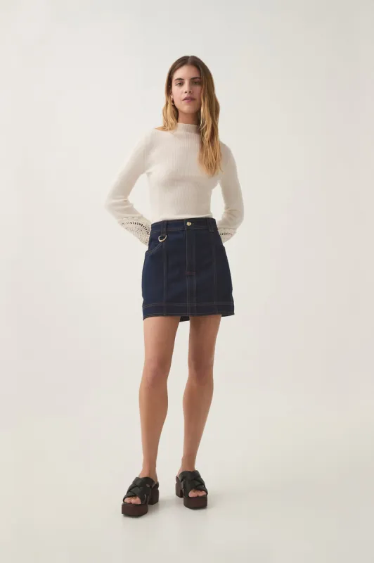 Resonance Denim Mini Skirt sold by Aje
