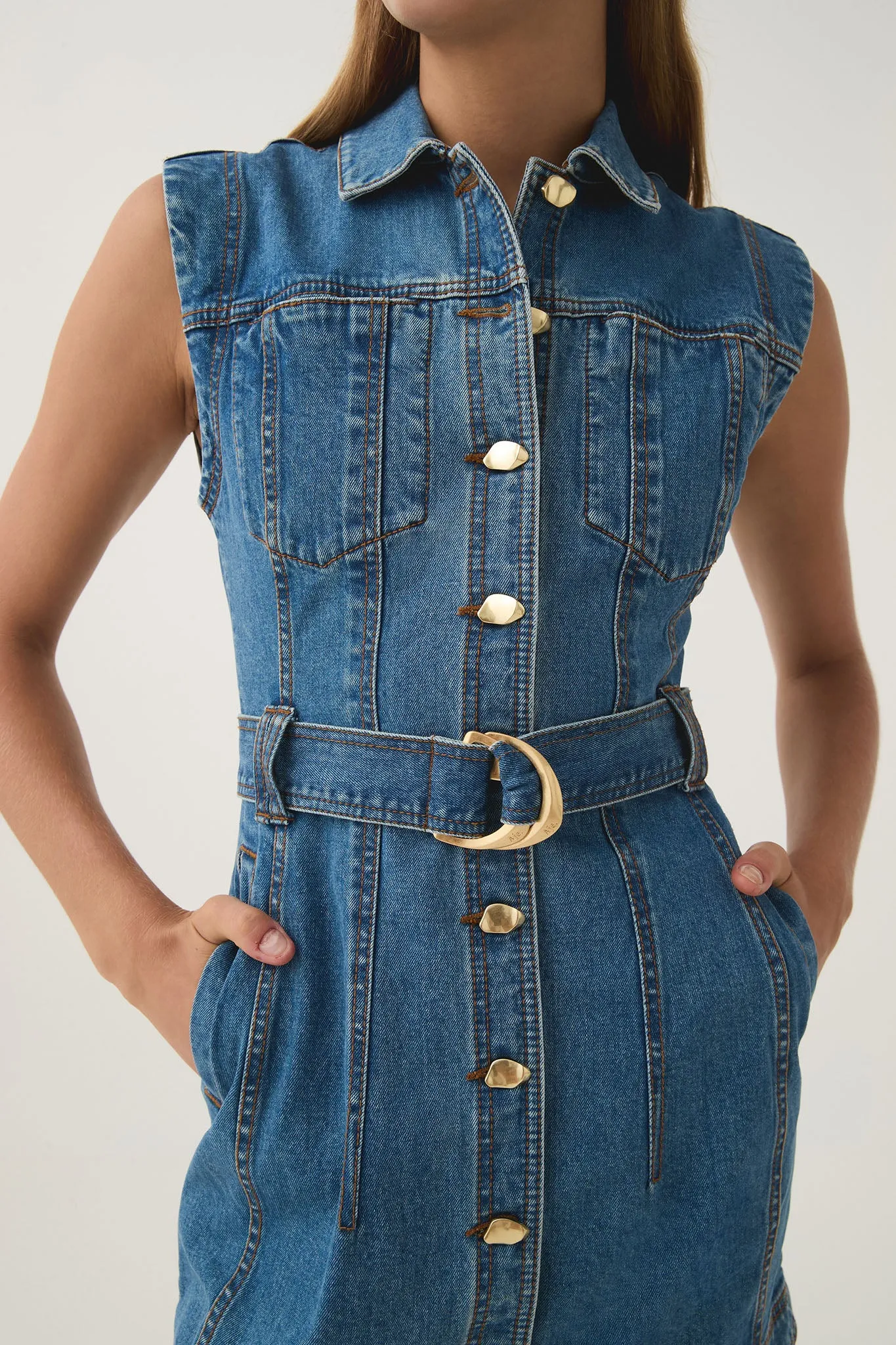 Darcie Denim Mini Dress sold by Aje product image thumbnail 4