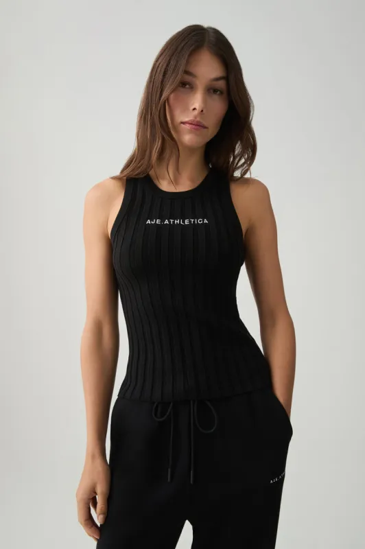 Hydra Logo Knit Ribbed Top sold by Aje