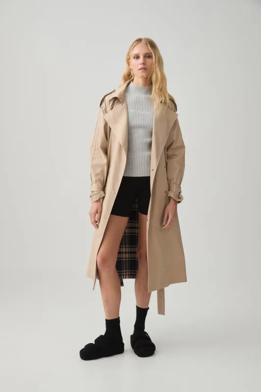 Contrast Belted Trench 703 sold by Aje