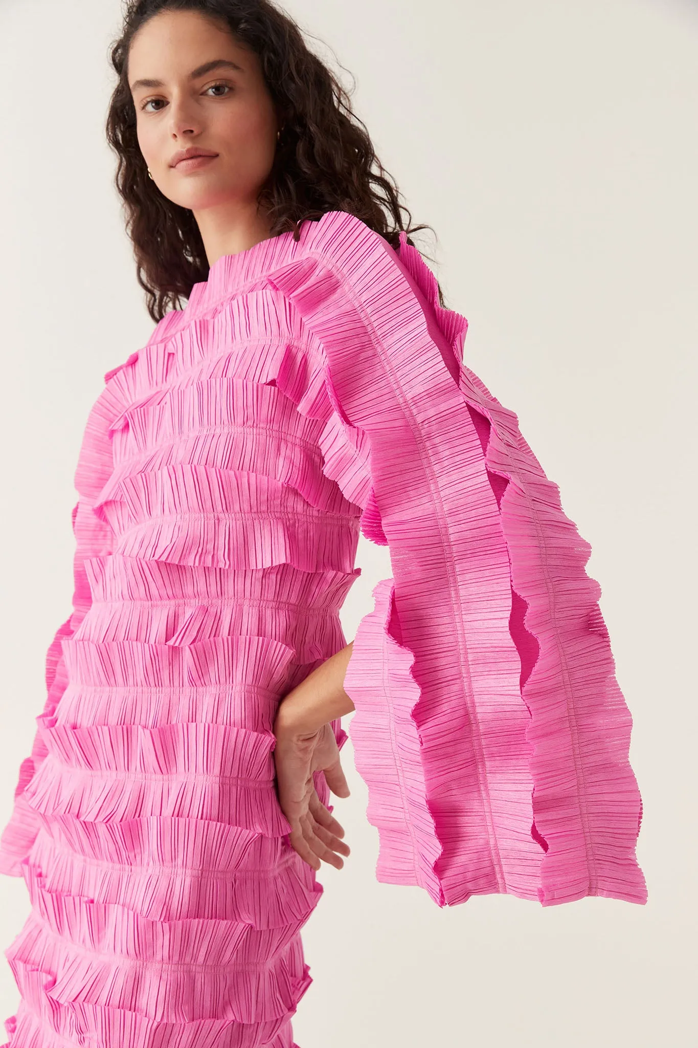 Palladium Ruffled Midi Dress | Parallel