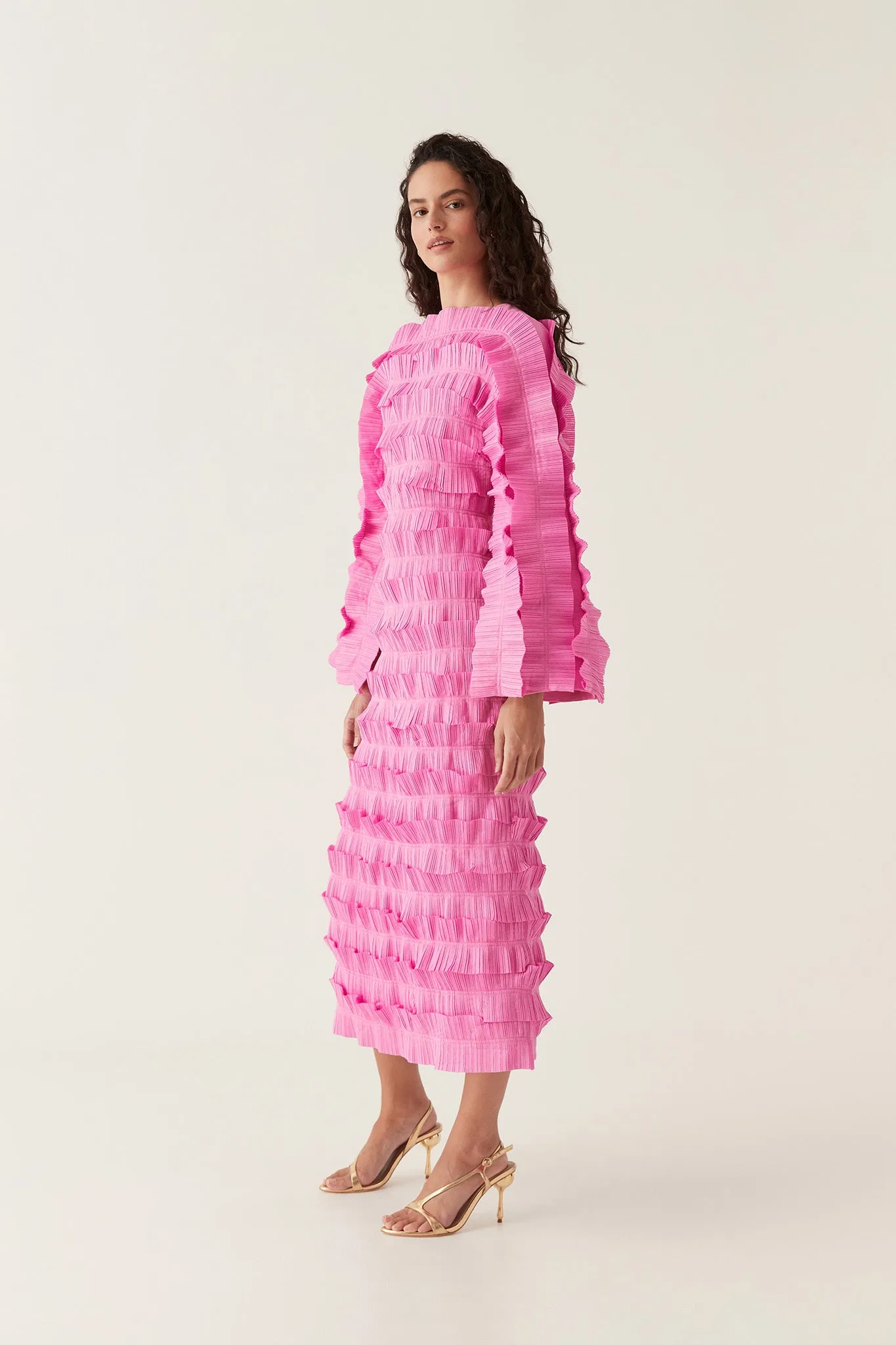 Palladium Ruffled Midi Dress sold by Aje product image thumbnail 5