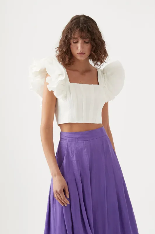 Vanades Frill Crop Top sold by Aje