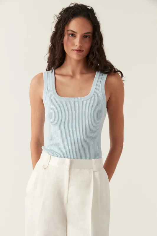 Bronte Scoop Neck Rib Tank sold by Aje