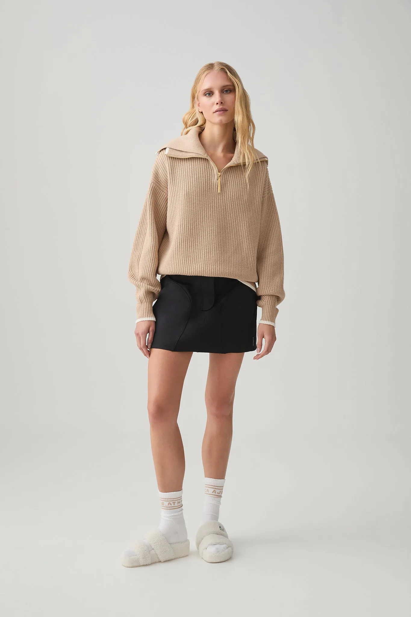 1/4 Zip Ribbed Knit Jumper 431 sold by Aje product image thumbnail 4
