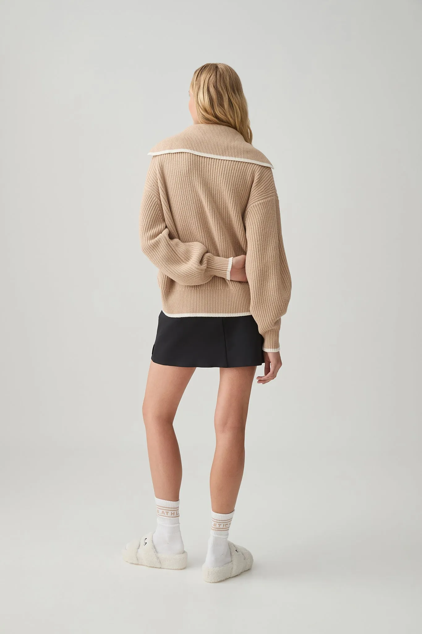 1/4 Zip Ribbed Knit Jumper 431 sold by Aje product image thumbnail 5