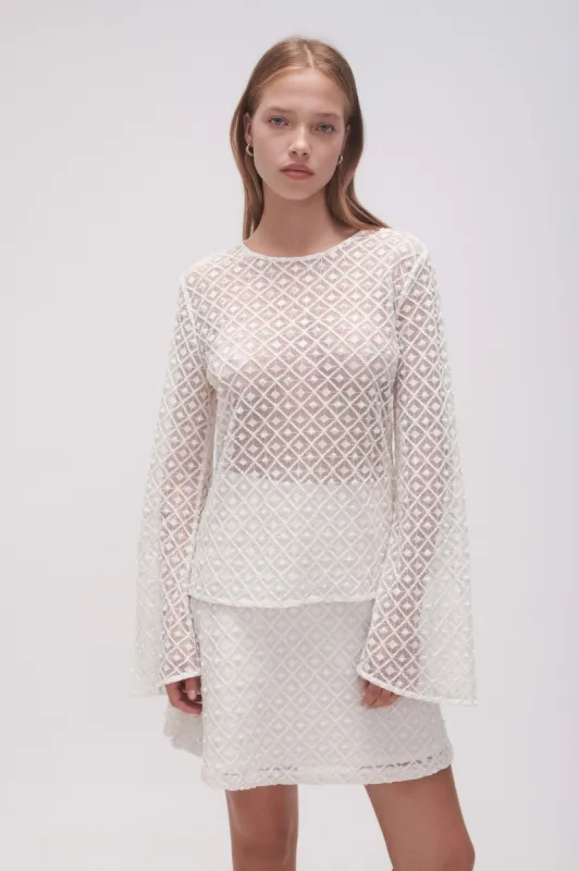 Freya Diamond Pearl Top sold by Aje