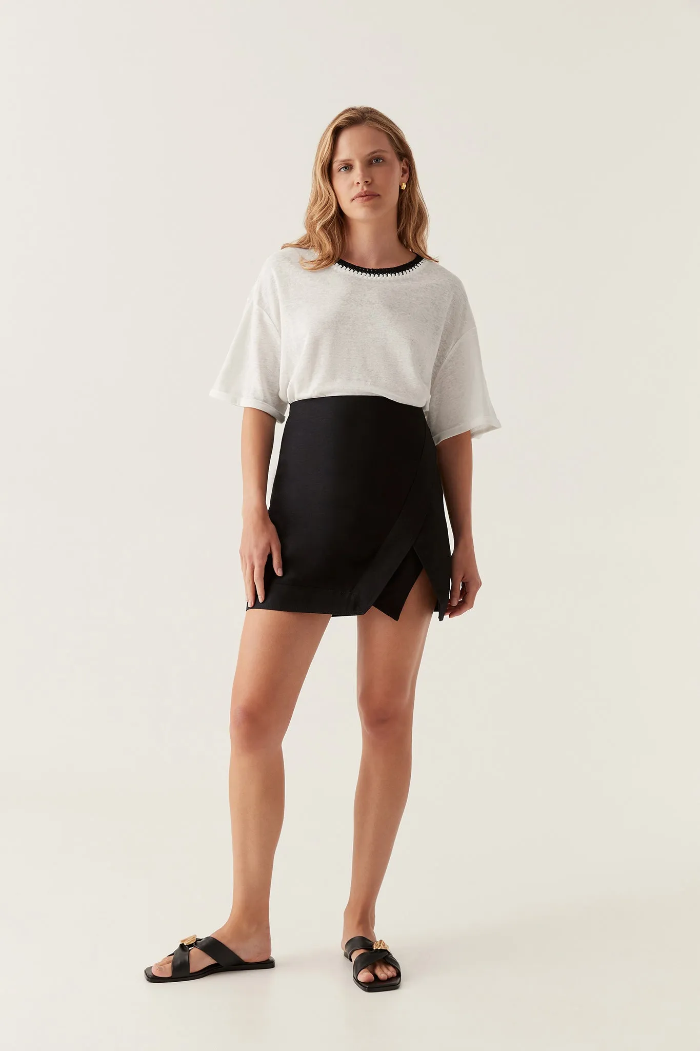 Tazia Crochet Neckline Tee sold by Aje