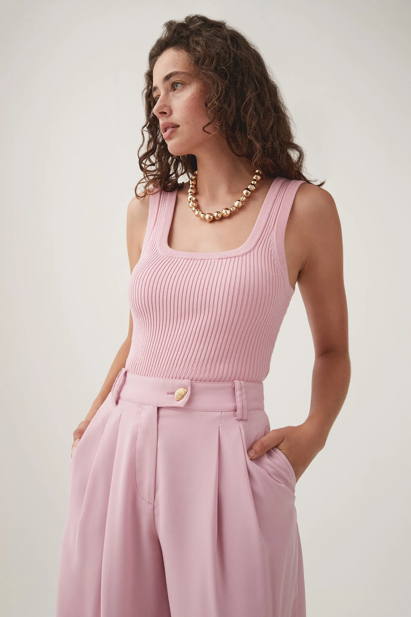 Bronte Scoop Neck Rib Tank sold by Aje product image thumbnail 5