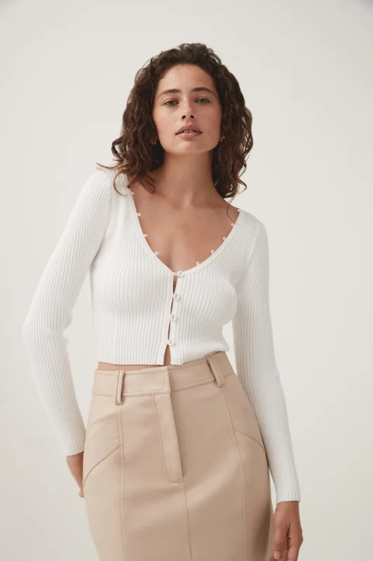 Luella Button Detail Cardigan sold by Aje