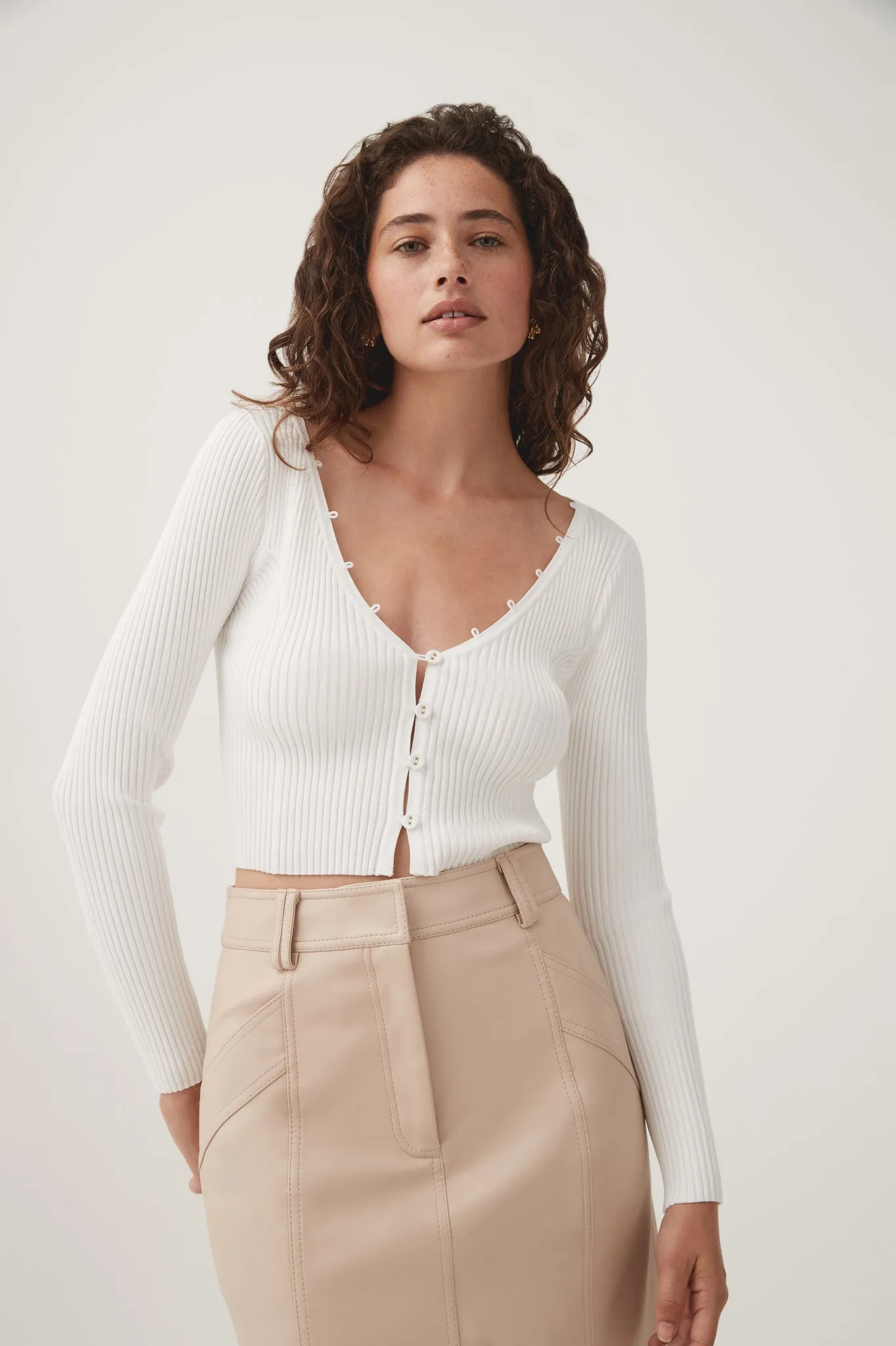 Luella Button Detail Cardigan sold by Aje