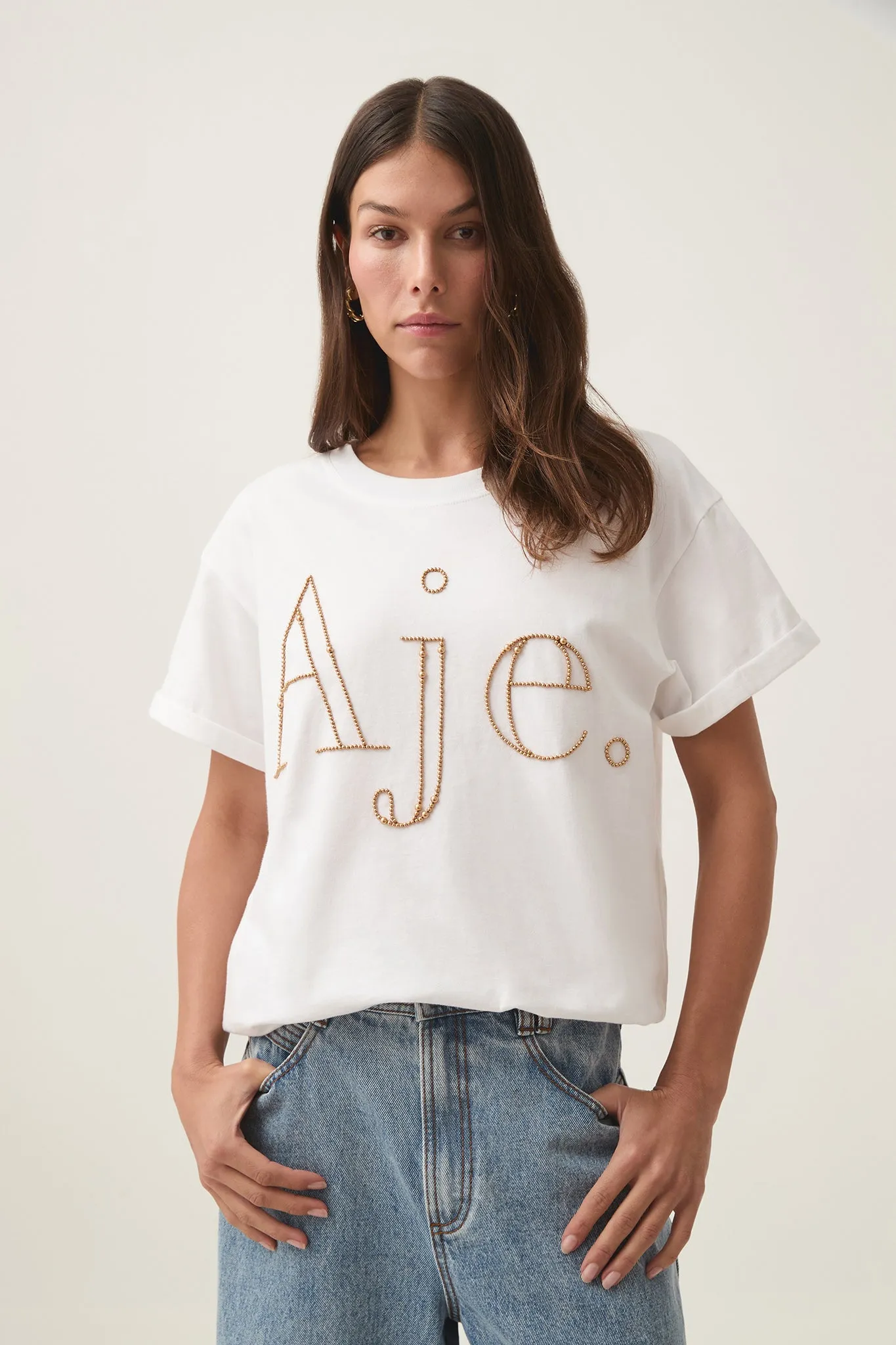 Amity Beaded Heritage Tee sold by Aje