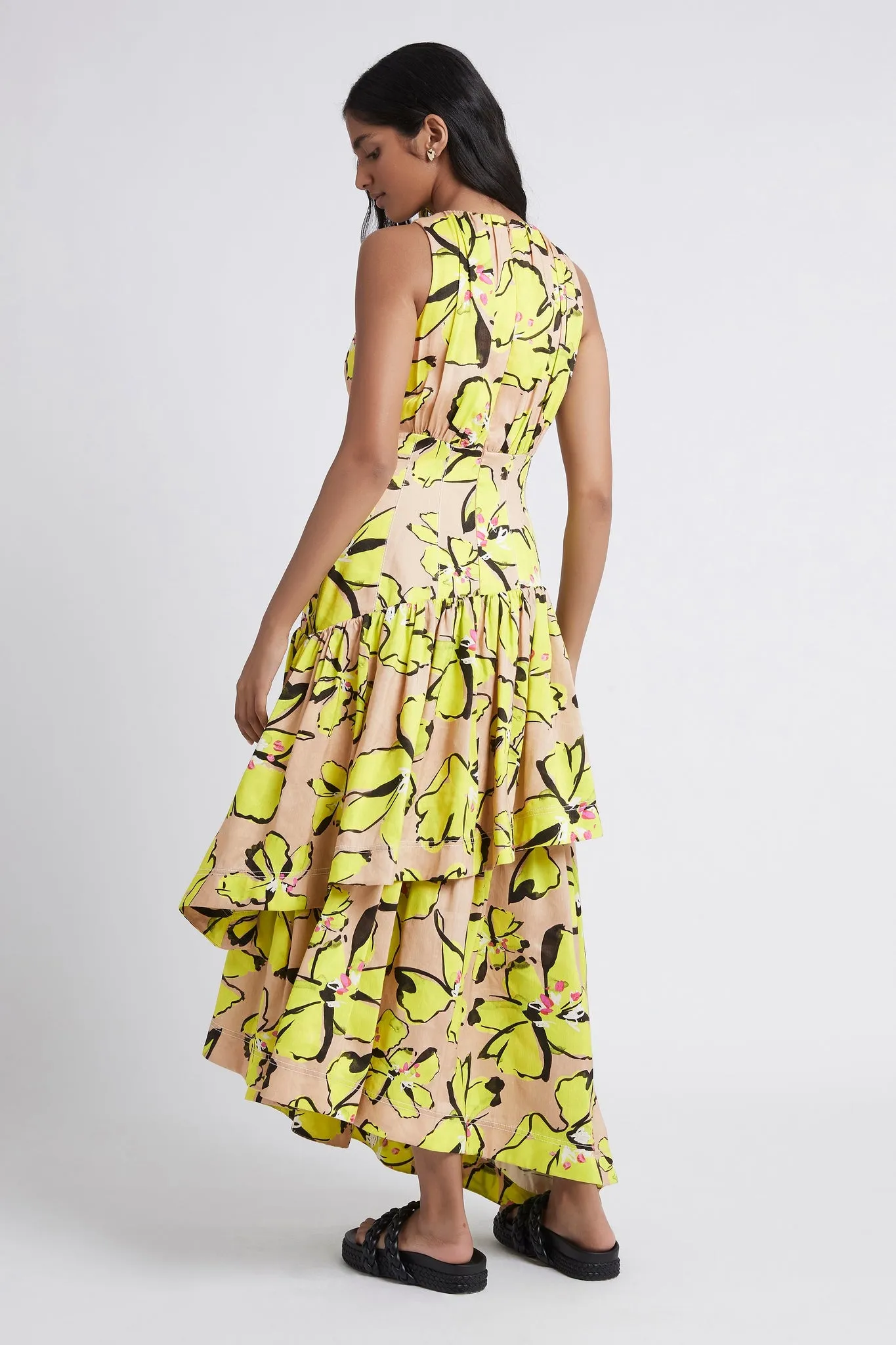 Pelicano Citrus Bloom Racer Asymmetric Tiered Dress sold by Aje product image thumbnail 5