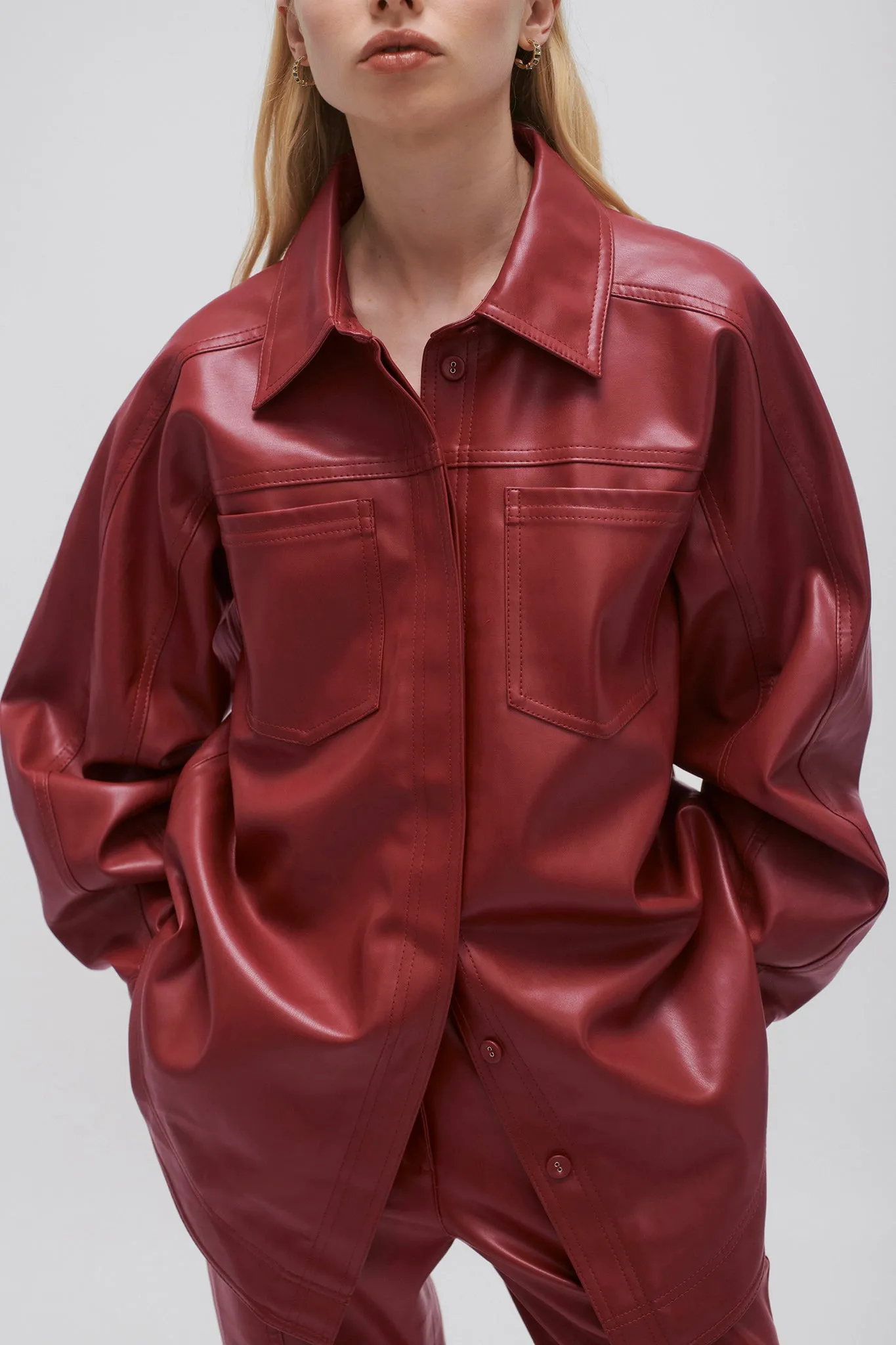 River Vegan Leather Shirt sold by Aje product image thumbnail 4
