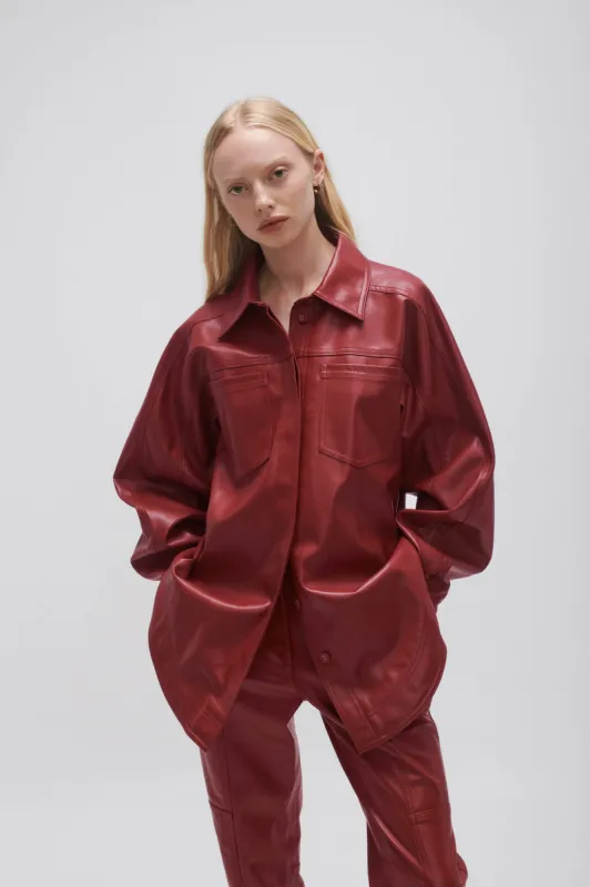 River Vegan Leather Shirt sold by Aje