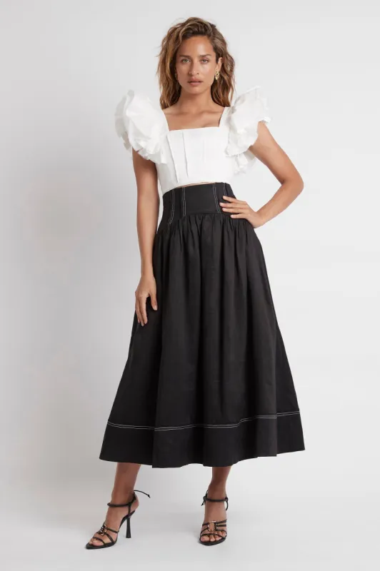 Vanades Flare Midi Skirt sold by Aje