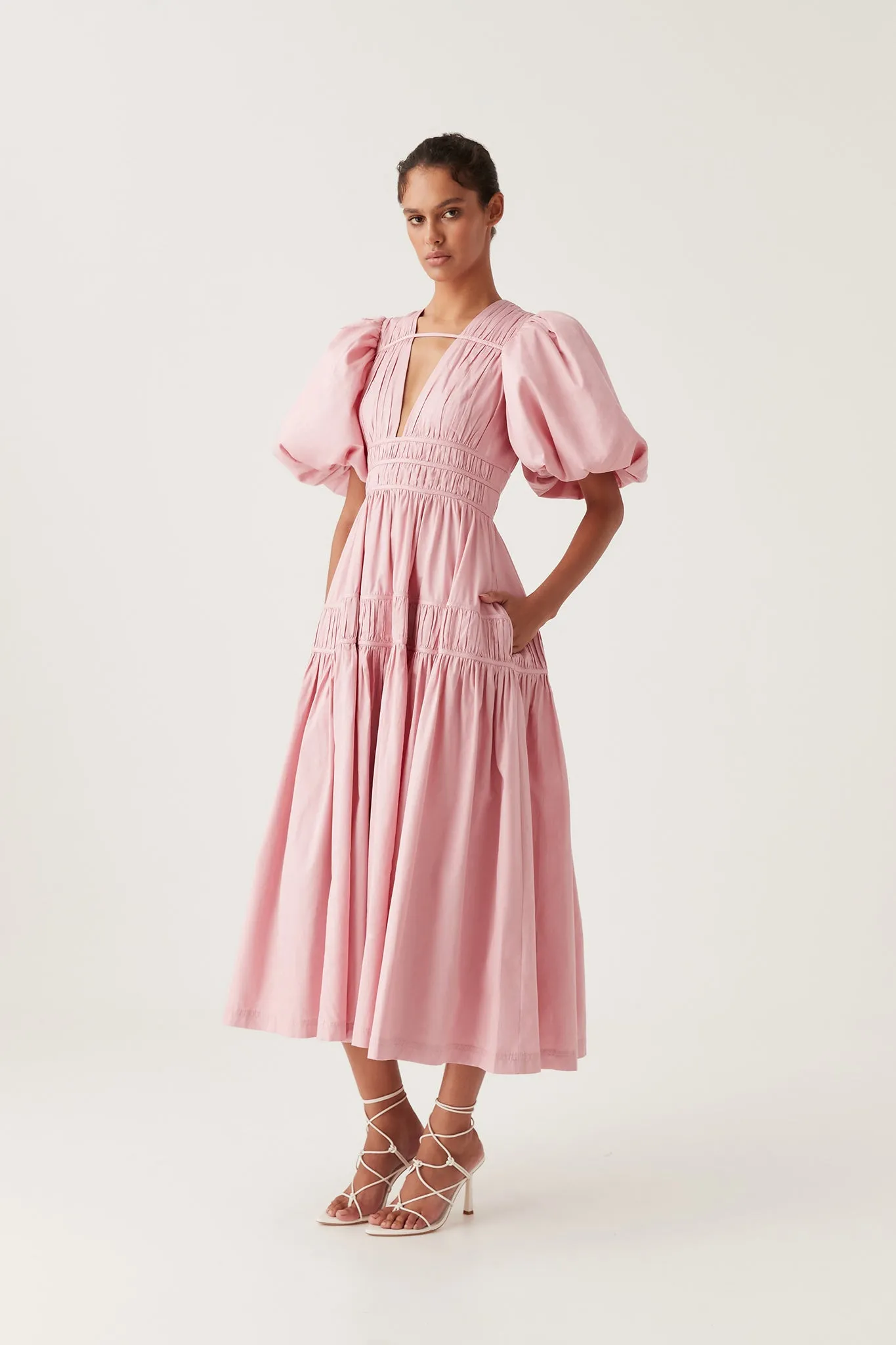 Fallingwater Ruched Midi Dress sold by Aje product image thumbnail 3