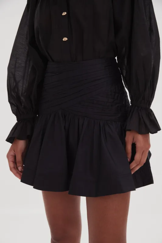 Carrie Ruched Mini Skirt sold by Aje