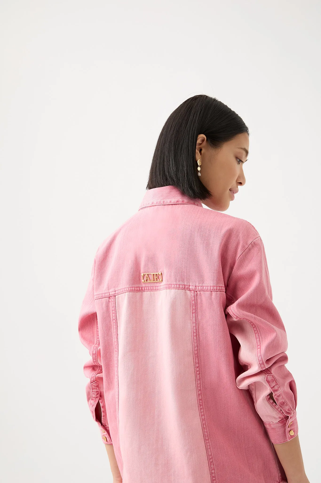 Shades Pink Denim Shirt sold by Aje product image thumbnail 4