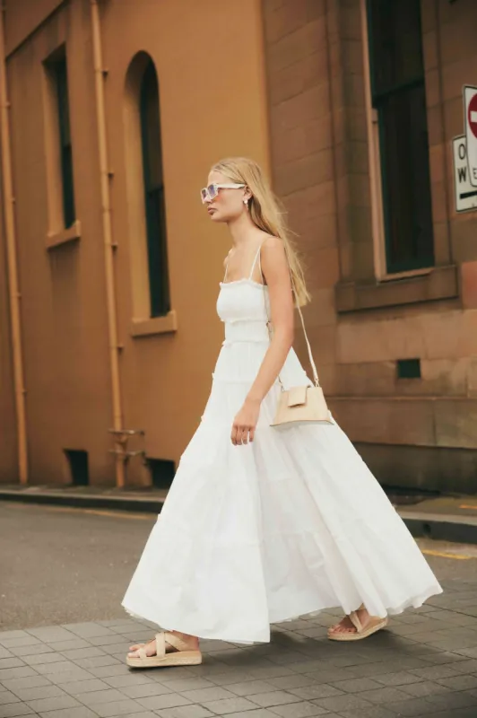 Luna Tiered Maxi Dress sold by Aje