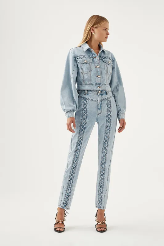 Marcia Laced Denim Jean sold by Aje