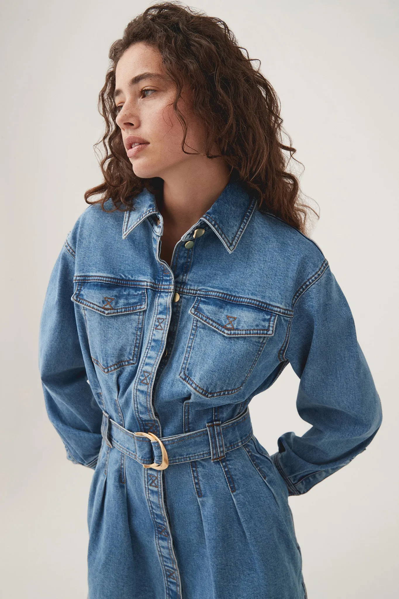 Aradia Denim Mini Dress sold by Aje product image thumbnail 4