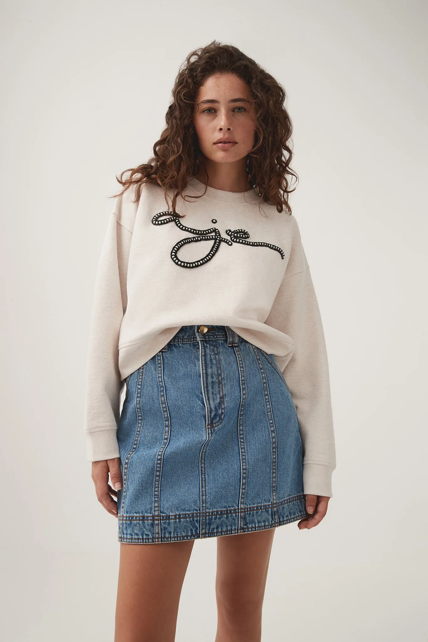 Mythology Pearl Logo Sweater sold by Aje