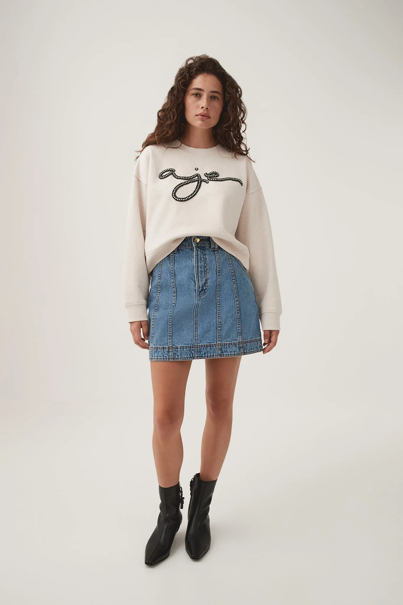 Mythology Pearl Logo Sweater sold by Aje product image thumbnail 3