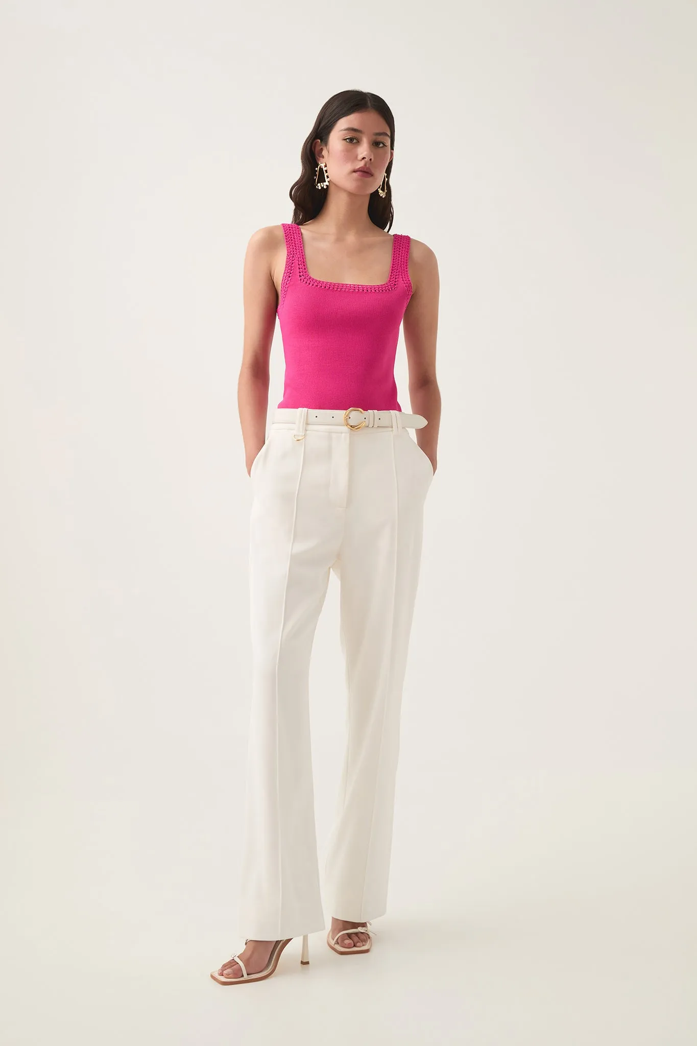 Tazia Crocheted Edge Tank sold by Aje product image thumbnail 3