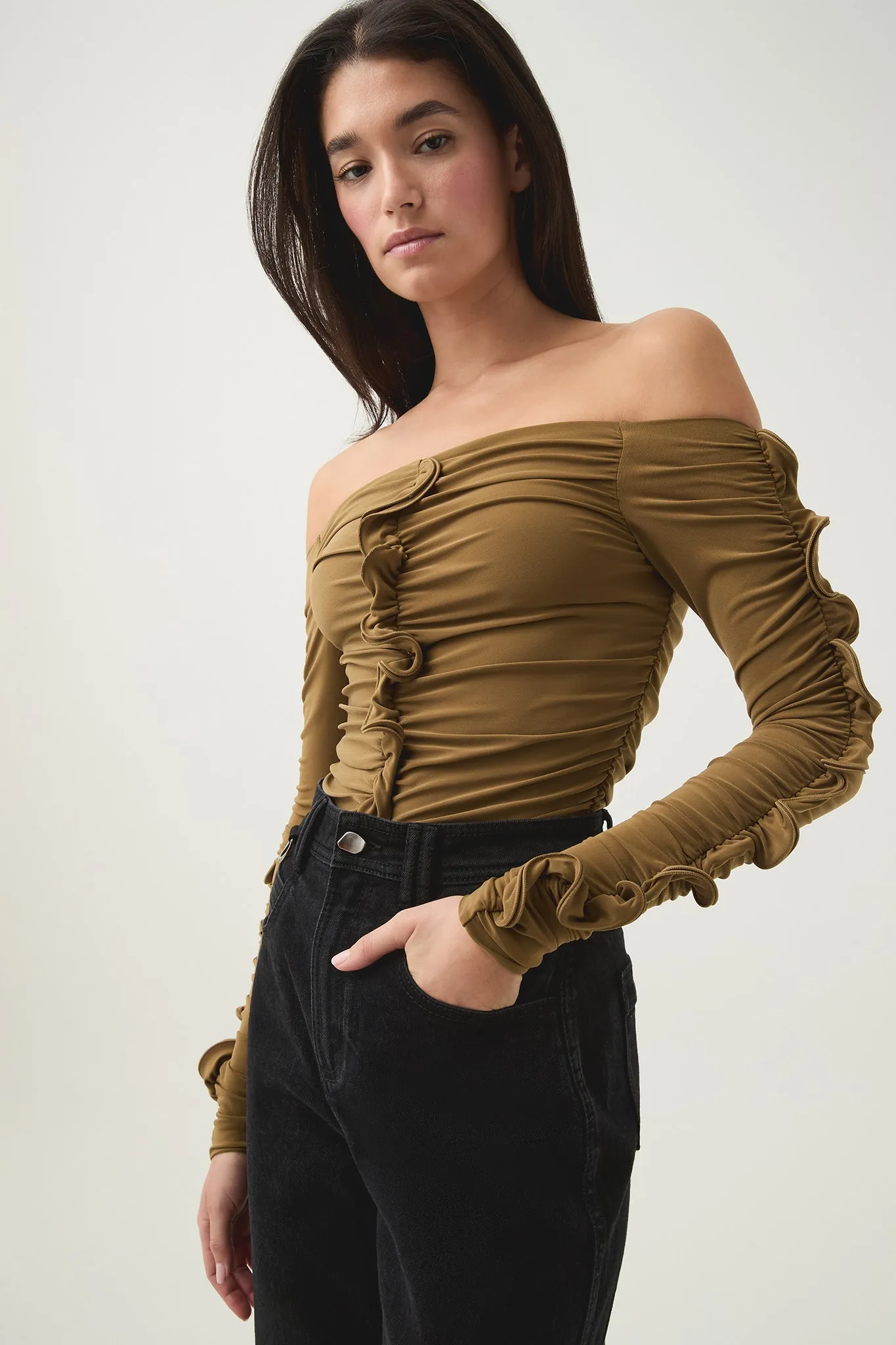 Regenerate Gathered Jersey Top sold by Aje product image thumbnail 4