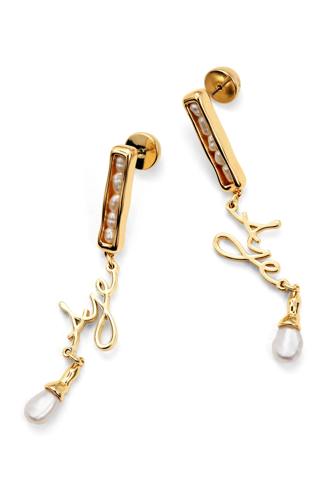 Iria Pearl Drop Logo Stud sold by Aje product image thumbnail 3