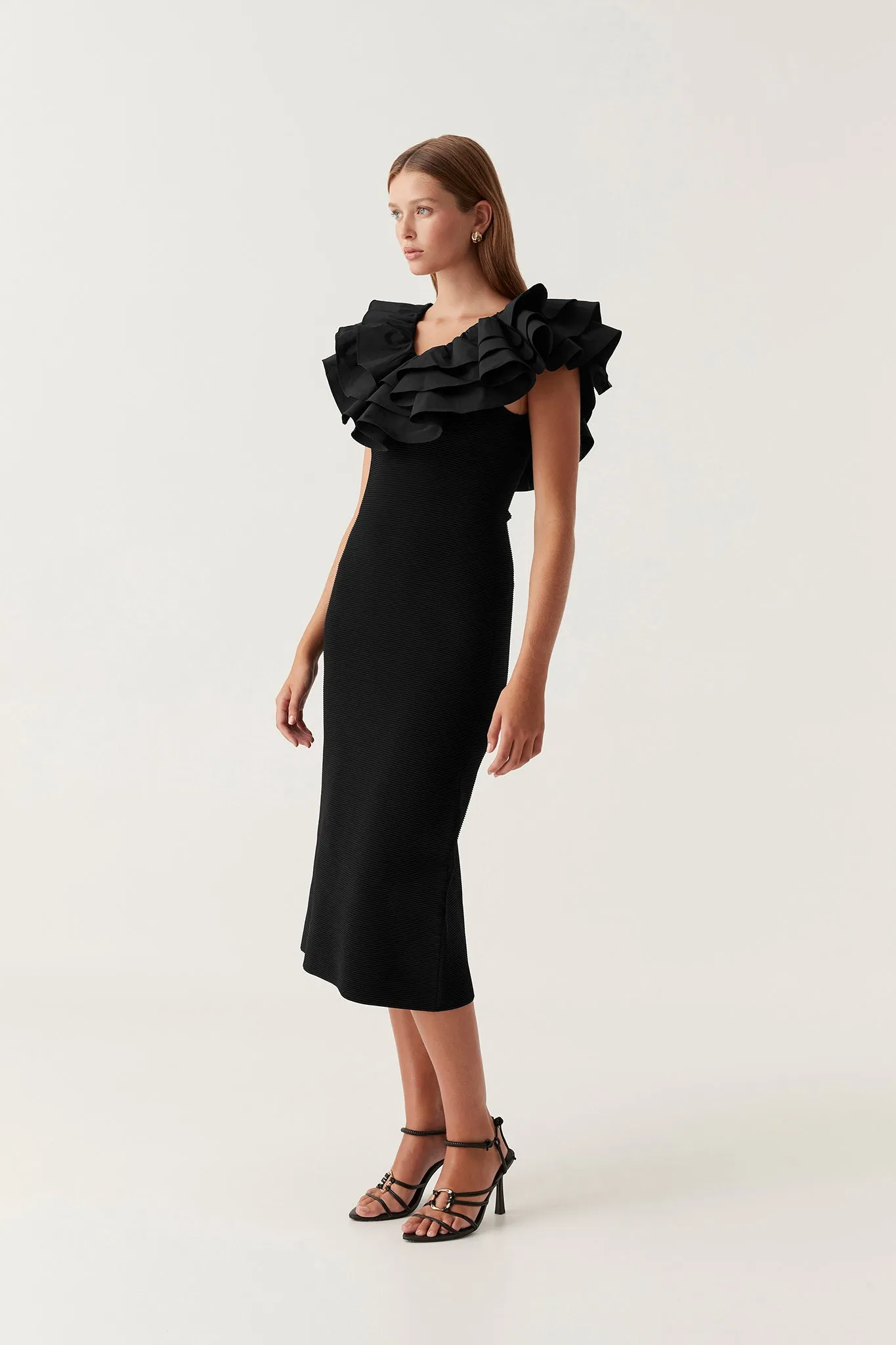 Transcendent Ruffle Midi Dress sold by Aje product image thumbnail 5