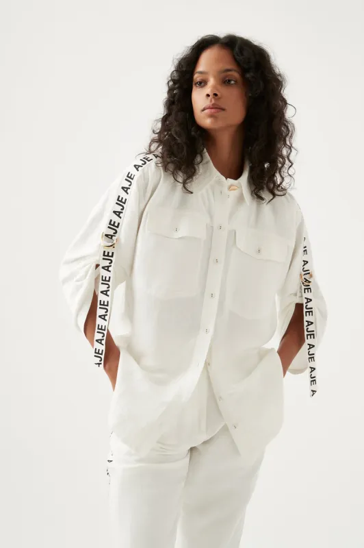 Signal Logo Mid Sleeve Shirt sold by Aje