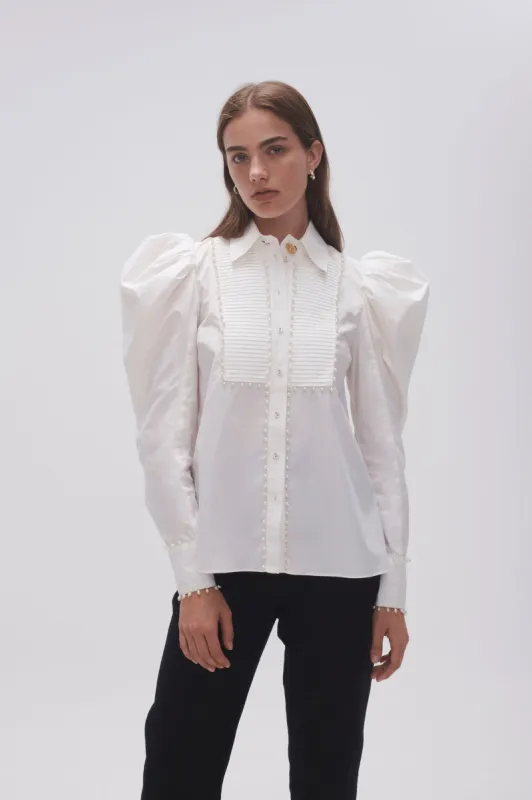 Florence Pearl Trim Blouse sold by Aje