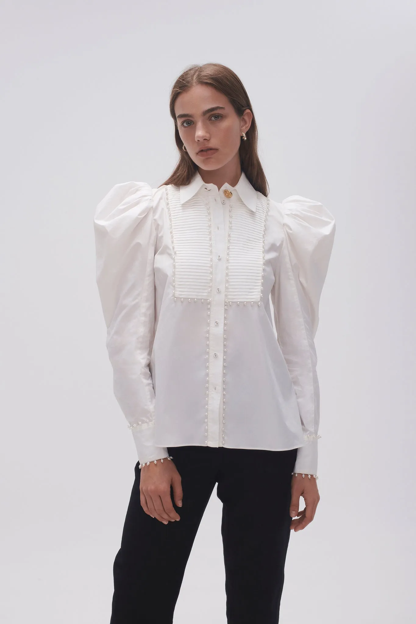 Florence Pearl Trim Blouse sold by Aje