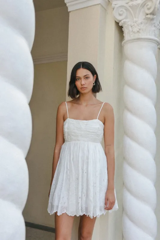 Zora Broiderie Mini Dress sold by Aje