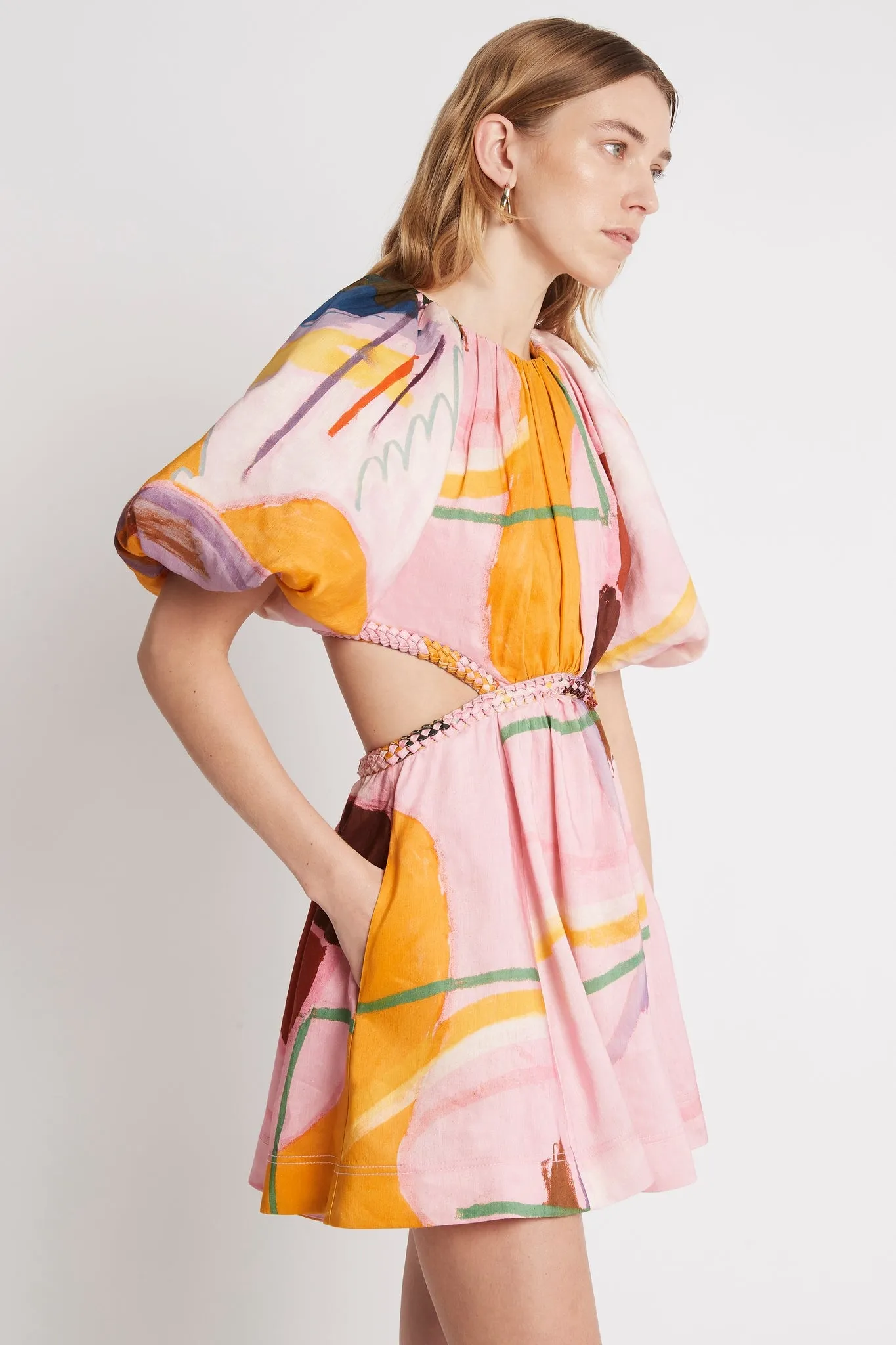 Capucine Puff Sleeve Mini Dress sold by Aje product image thumbnail 4