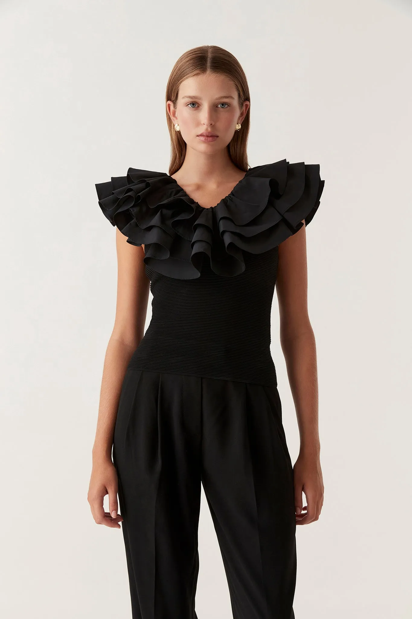 Transcendent Ruffle Top sold by Aje