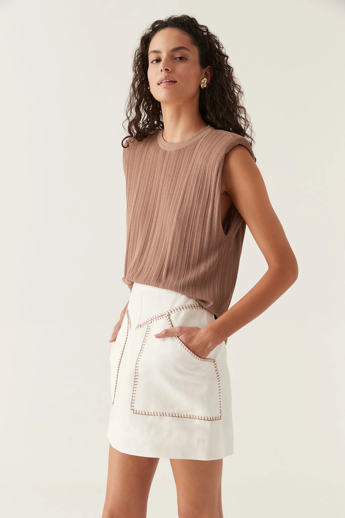 Seraphina Shoulder Pad Tank sold by Aje product image thumbnail 5