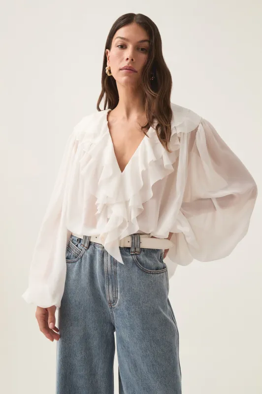 Tabitha Pom Pom Blouse sold by Aje