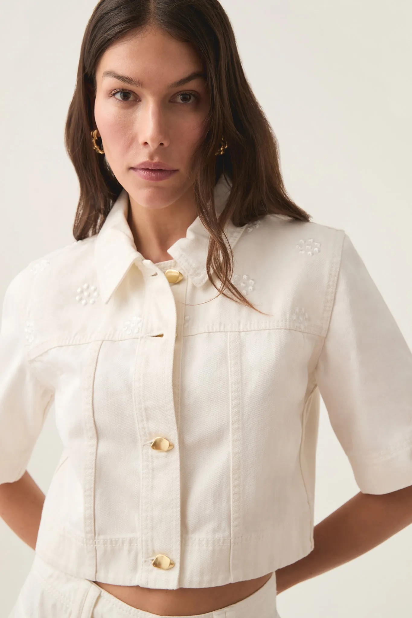 Ren Denim Crop Shirt sold by Aje product image thumbnail 4