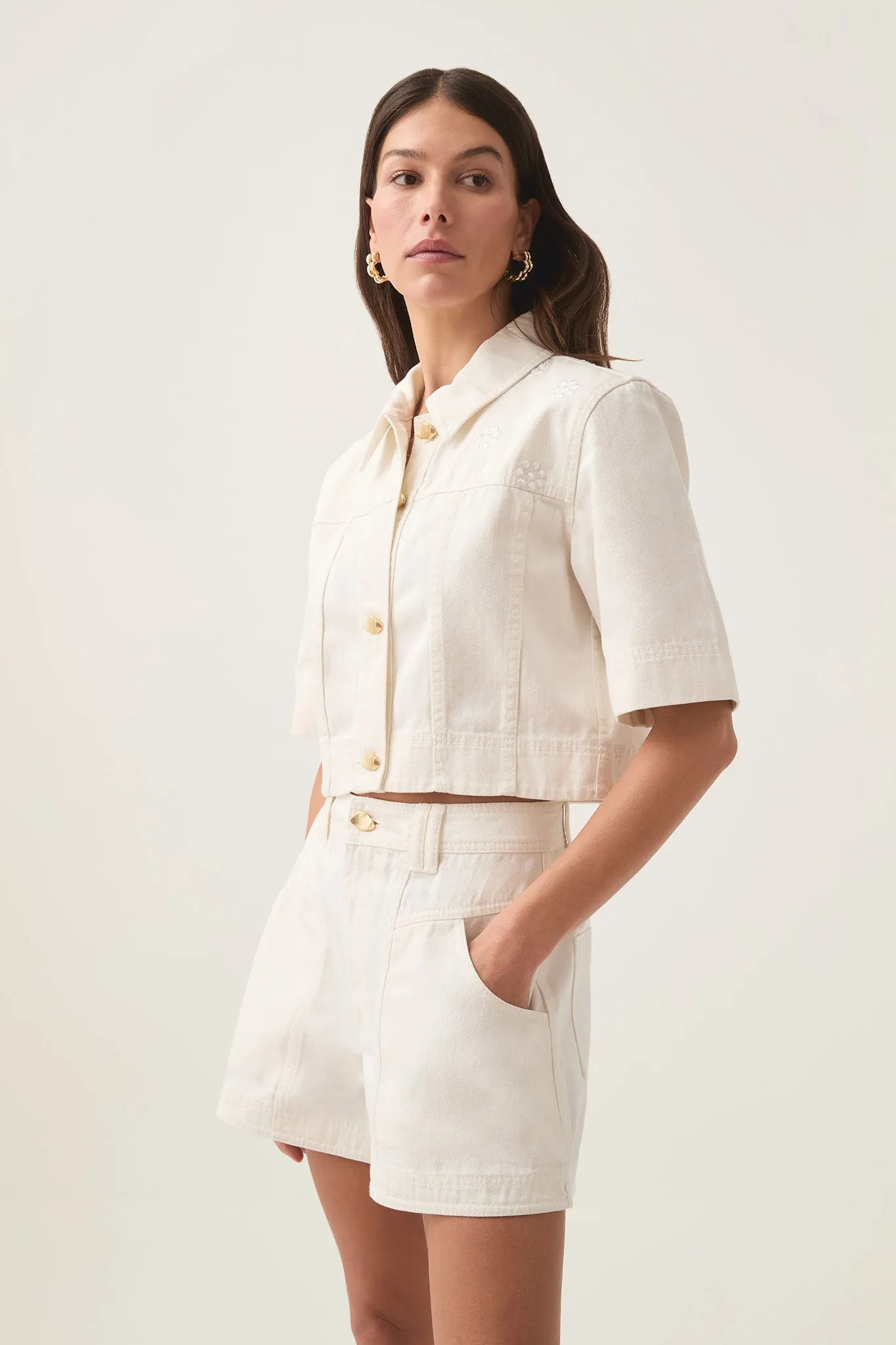 Ren Denim Crop Shirt sold by Aje product image thumbnail 5