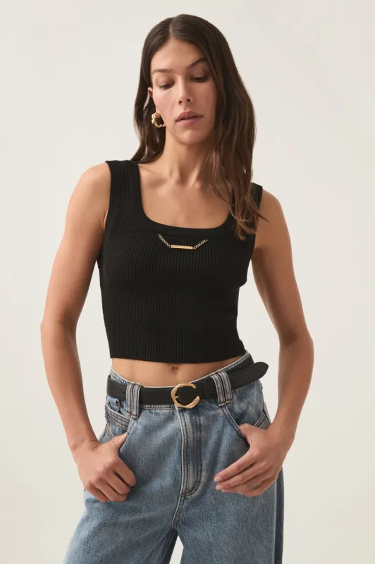 Estella Cropped Knit Tank sold by Aje