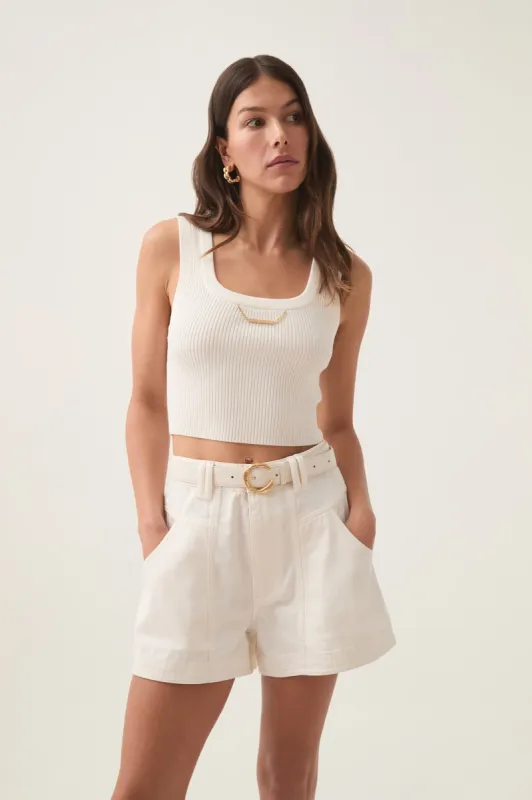 Estella Cropped Knit Tank sold by Aje