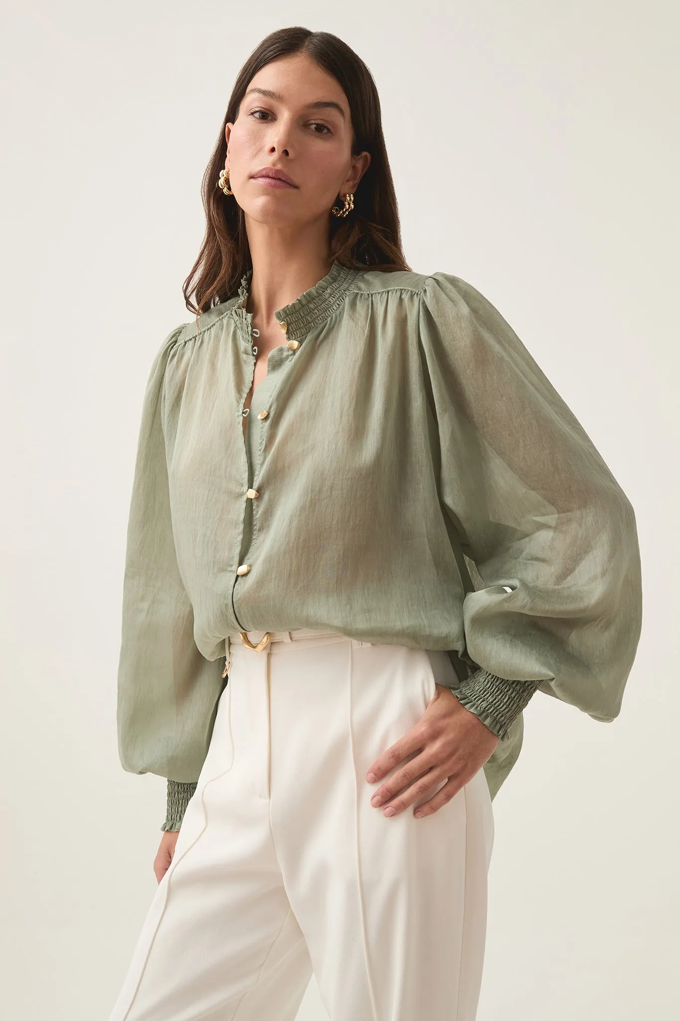 Athena Smocked Blouse sold by Aje product image thumbnail 5