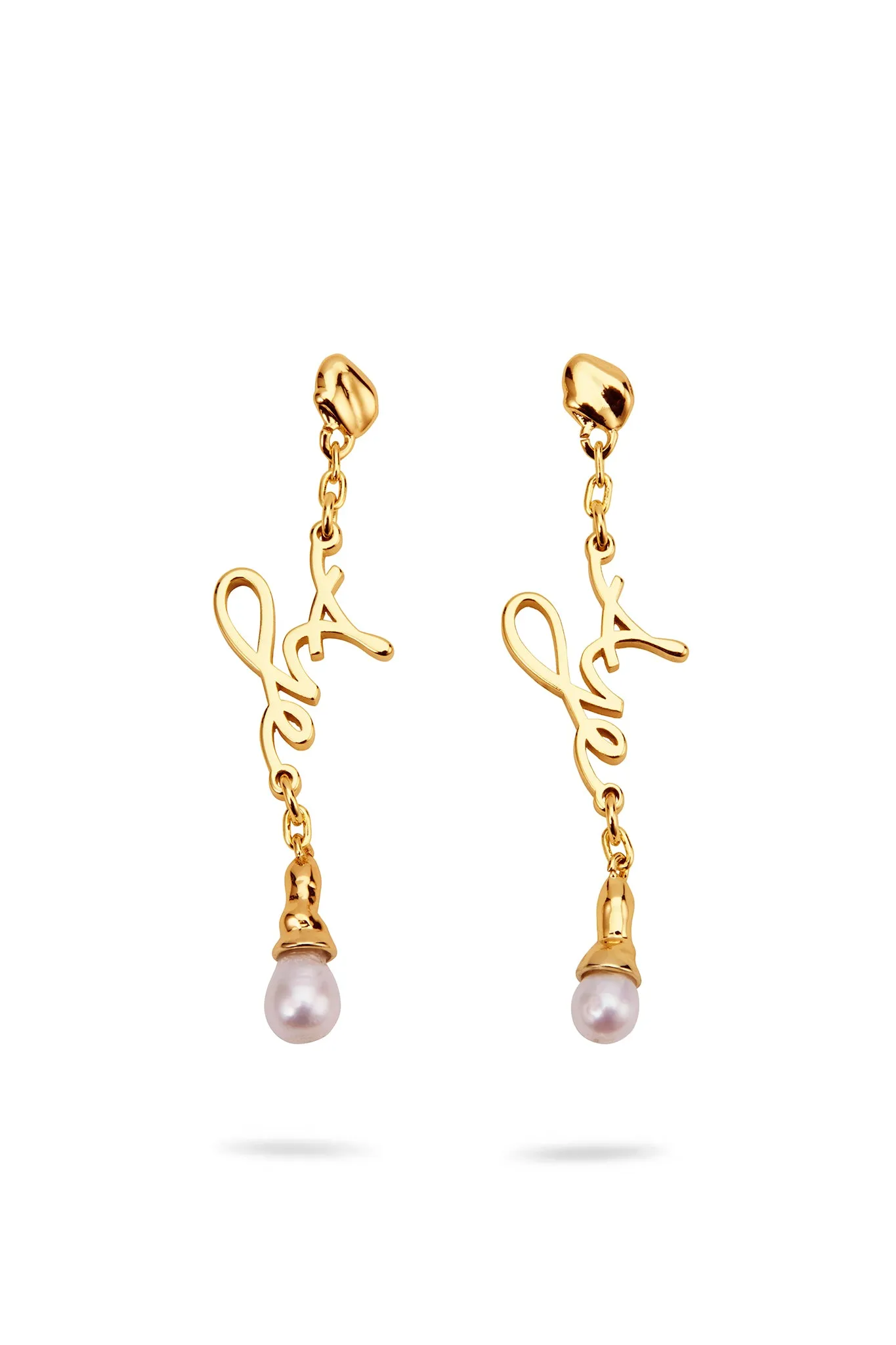 Larissa Logo Pearl Drop Stud sold by Aje